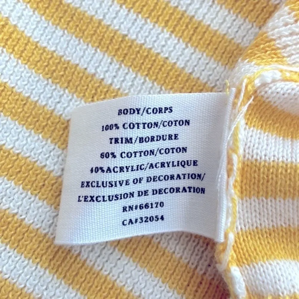 Anthropologie Sparrow Loose Lines Yellow/White Sweater. Size Small